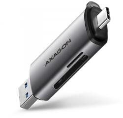 AXAGON USB-C + USB-A külső kártyaolvasó szürke (CRAX082) (CRAX082)