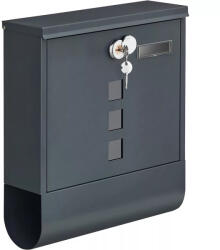 SONGMICS Zárható postaláda újságtartóval, névtáblával falra, kerítésre szerelhető, antricit szürke (GMB20AG)