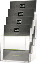 HELIT Prospektustartó, asztali és fali, A5, 4 rekeszes, HELIT (INH2352202) (H2352202)