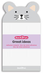 APLI Egérkés öntapadó jegyzettömb, 90×165 mm, 60 lap, APLI Back2Fun, szürke (LCAMR28716) (LCAMR28716)