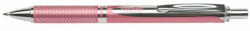 Pentel Zseléstoll, 0, 35 mm, nyomógombos, rózsaszín tolltest, PENTEL EnerGel BL-407 fekete, ajándék kék tollbetéttel (PENBL407P) (BL407P-A)
