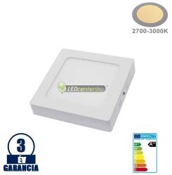 SNOW LED 12W=100W szögletes fehér mennyezeti lámpa, melegfehér 3évGar (2254)