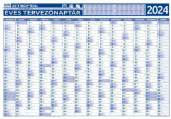 STIEFEL Éves tervező és projekt naptár, kétoldalas, fémléces, kék színű filctollal, 70x100 cm, 2025 évi, STIEFEL (VTPOSNAP) (2024-100FLFD)