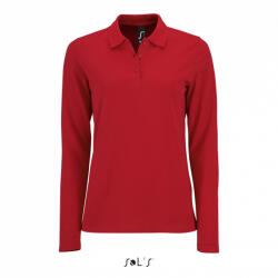 SOL'S Női galléros póló SOL'S SO02083 Sol'S perfect Lsl Women - Long-Sleeve piqué polo Shirt -M, Red