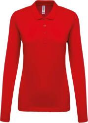 Kariban Női galléros póló Kariban KA257 Ladies’ Long-Sleeved piqué polo Shirt -3XL, Red