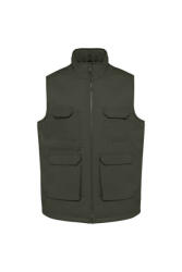 Designed To Work Uniszex mellény Designed To Work WK607 padded Multi-pocket polycotton vest -S, Dark Khaki