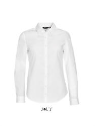 SOL'S Női blúz SOL'S SO01427 Sol'S Blake Women - Long Sleeve Stretch Shirt -L, White