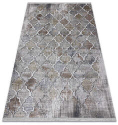 Vintage Modern Luce Marokkói Trellis Szőnyeg - Szürke/Mustár - 134x190 cm (AT4270)