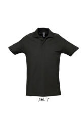 SOL'S Férfi galléros póló SOL'S SO11362 Sol'S Spring Ii - Men’S pique polo Shirt -5XL, Black