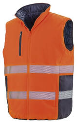 Result Férfi Kabát Hosszú ujjú Result Reversible Soft Gilet -3XL, Fluo Narancs/Sötétkék