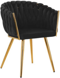 DivaLine 4Rico Bársonyszék - Fekete-Arany - Elegáns Szék