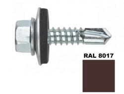 STARK FIX Surub autoforant STARKFIX, cu cap hexagonal si saiba EPDM, pentru metal, 4, 8x19, RAL8017, 250buc (281429) - 24mag