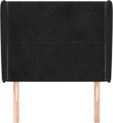 vidaXL Fekete bársony fejtámla szárnyakkal 83 x 23 x 118/128 cm (3117848)
