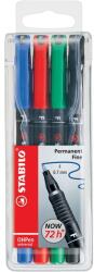 STABILO OHPen 842 F 4db-os vegyes színű permanent marker készlet (842/4) - officedepot