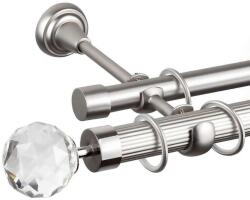  Cristal Dupla Függönyrúd - Króm - 400 cm (CRISTAL-03-400)
