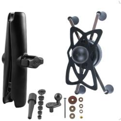 RAM Mounts suport universal cu blocare pentru telefoane mai mari de 5" cu braț lung pe ghidonul motocicletei până la centrul furcii, X-Grip, asamblare RAM-B-176-UN10BS-CU (RAM-B-176-UN10BS-CU)