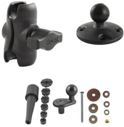 RAM Mounts ansamblu cu adaptor circular și braț de ghidon scurt pentru motocicletă la furca centrală, plastic de înaltă rezistență, ansamblu RAP-B-176-202-AU (RAP-B-176-202-AU)