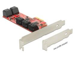 Delock I/O DELOCK PCI Express kártya > 10db belső SATA (6Gb/s) csatlakozóval, alacsony profilú kivitel (89384) (89384)