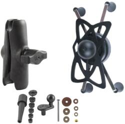 RAM Mounts suport universal cu blocare pentru telefoane mai mari de 5" pe motocicletă pe ghidon în mijlocul furcii, X-Grip, asamblare RAM-B-176-UN10BSU (RAM-B-176-UN10BSU)