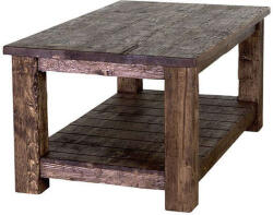  Rusztikus Tulipán Dohányzóasztal - Antik Lucfenyő - 100x46x60 cm