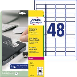  Avery Zweckform Biztonsági Címke - Lézer - 45, 7x21, 2mm - 960 db (6376)