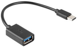 Lanberg USB C - USB A OTG összekötő kábel 15cm fekete (AD-OTG-UC-01) (AD-OTG-UC-01)
