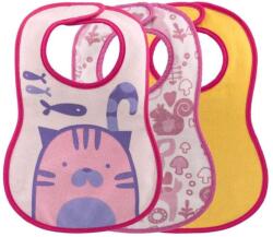 Chicco Easy Meal Bib - frottír előke vízálló hátlappal 3db-os rózsaszín (CH0163011)