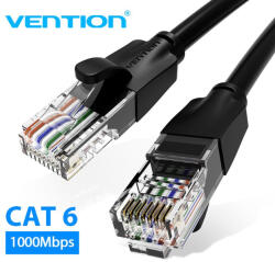 Vention UTP Patch (Cat. 6, fekete), 10m, kábel