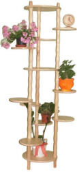Komforttéka Borovi Fenyő Virágtartó Állvány - 12 Polc - 177 cm