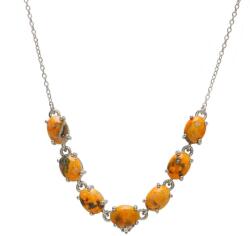  Ezüst Bumble Bee Jáspis Nyaklánc - Természetes Cirkónia