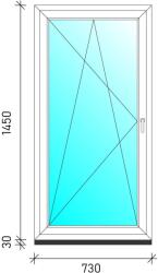  75×150 Bukó-nyíló műanyag ablak