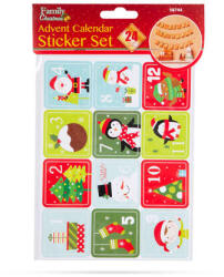 Karácsonyi Adventi Matrica Szett - 24 db - 5x5 cm (GLOB-58744)