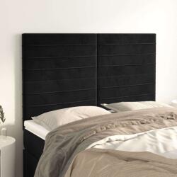 vidaXL Fekete Bársony Fejtámla - 4 db - 72x5x78/88cm (3116522)