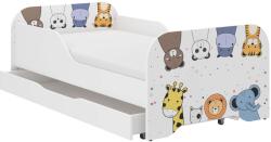  MIKI gyerekágy 140x70cm ajándék matraccal, ágyneműtartó nélkül - mini zoo (pepita-788936)