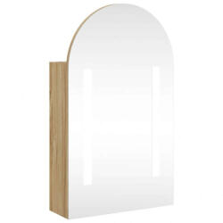 vidaXL Íves Tükörszekrény LED-del - 42x70cm - Tölgyszín (357976)