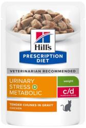 Hill's PRESCRIPTION DIET c/d Multicare Stress + Metabolic nedves macskaeledel csirkével 12x85g