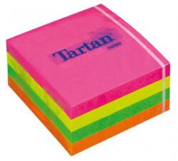 Post-it Blocnotes autoadeziv, 76x76 mm, 400 de coli, TARTAN, culori neon mixte, 400 de coli