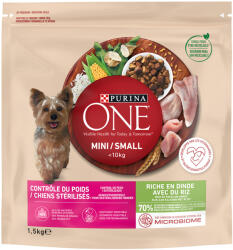 ONE Purina One Mini Weight Control / Sterilised Curcan & orez - 18 kg (12 x 1, 5 kg)