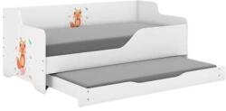  LILU gyerekágy laminált fronttal és oldallal 160x80cm matraccal és ágyazható ágyneműtartóval benne 140x70 cm matraccal - boho róka