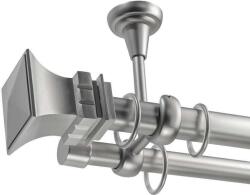 Elegáns Fém Dupla Függönyrúd - 360 cm (PARGA-SILVER-02-360)
