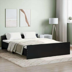 vidaXL fekete ágykeret fej- és lábtámlával 140 x 200 cm (VD3203748)