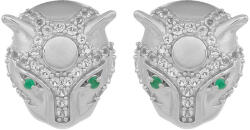 Panter Ezüst Fülbevaló - Smaragd, Topáz - 9.13g