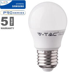 V-TAC LED lámpa E27 (7W/180°) Kisgömb, természetes fehér PRO Samsung (19757)