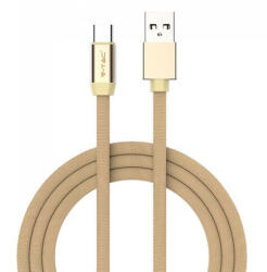 V-TAC Ruby USB - USB-C pamut-szövetkábel (1 méter) arany - USB 2.0 (22417)
