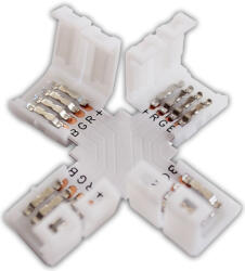 TRACON Forrasztás nélküli "X" gyorscsatlakozó RGB LED szalagokhoz W=10 mm, 4P (LSZTXRGB)