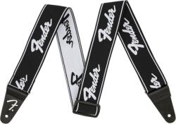 Fender Weighless Strap Curea de chitară Running Logo Black and White (990642074)