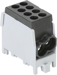 Tracon Főáramköri leágazó kapocs dupla, sínre szerelhető, fekete 2.5-25mm2 (FLECU-25-25-2F)