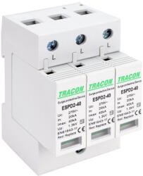 Tracon T2 AC típusú túlfeszültség levezető, cserélhető betéttel 3P 40kA 275V (ESPD2-40-3P)