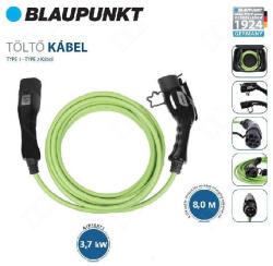Blaupunkt töltőkábel 1 fázis elektromos autóhoz 3, 7kW 8 m T1-T2 (A1P16AT1)