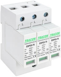 Tracon T2 AC típusú túlfeszültség levezető, cserélhető betéttel 3P 70kA 275V (ESPD2-70-3P)